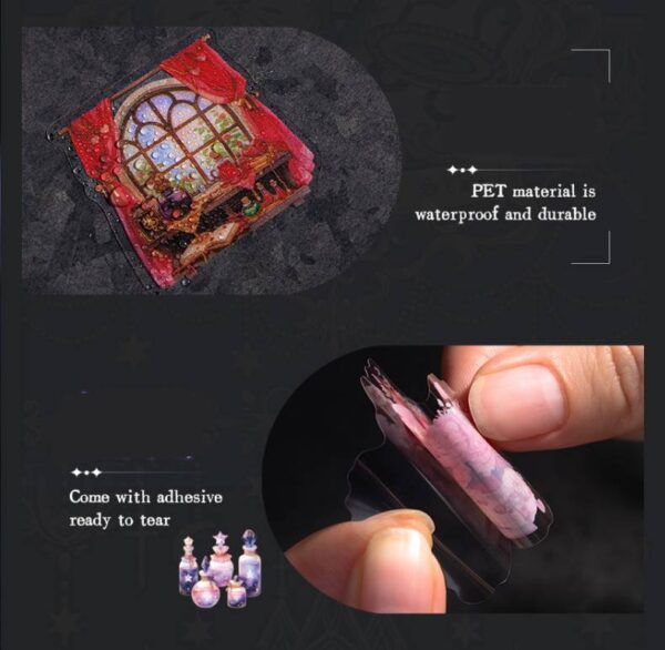 Stickers in box Witch's Magic Box Series Magic Witch Theme Stickers 50 pieces