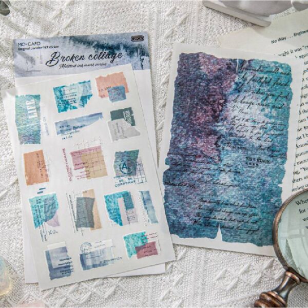 PET transfer stickers, mottled ink series, 2 sheets