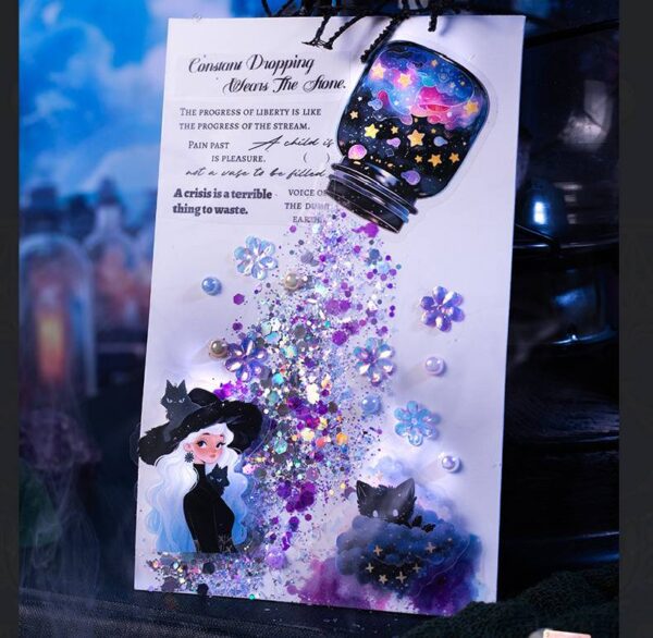 Stickers in box Witch's Magic Box Series Magic Witch Theme Stickers 50 pieces