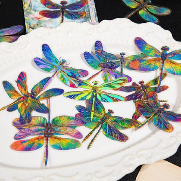 PET sticker pack Dragonfly series Colorful dragonfly theme 20 pieces