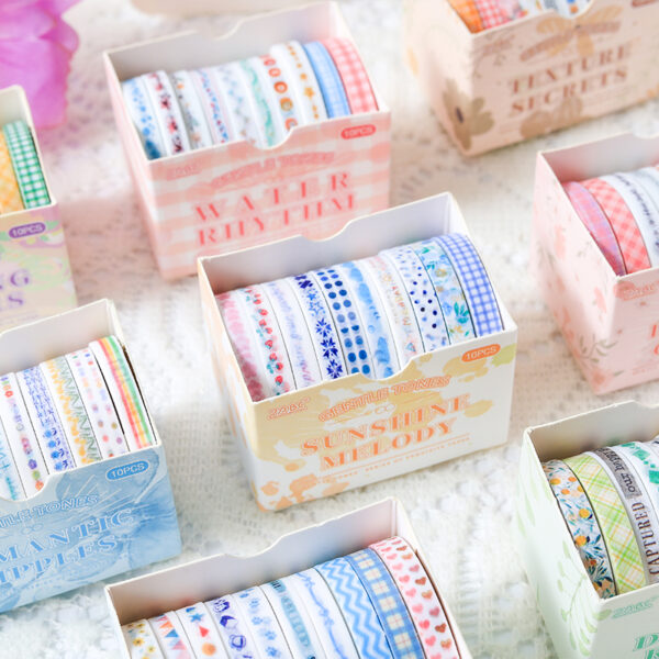 Washi Tape set Gentle color series Artistic style Cute plaid 2m