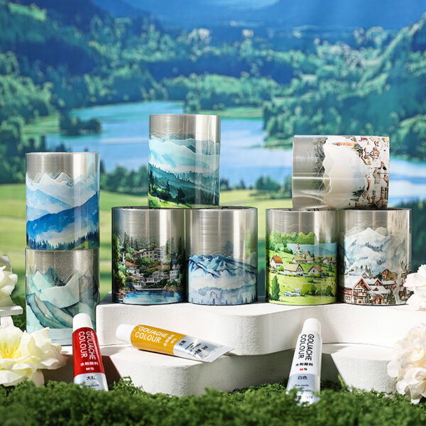 PET tape set Gentle island series Landscape theme 4 rolls