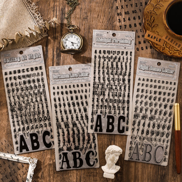 Sheet of stickers Classic letter series English theme 6 sheets