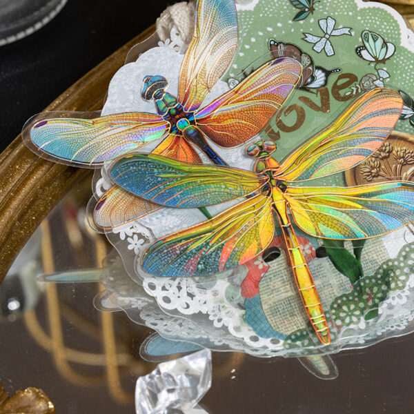 PET sticker pack Dragonfly series Colorful dragonfly theme 20 pieces