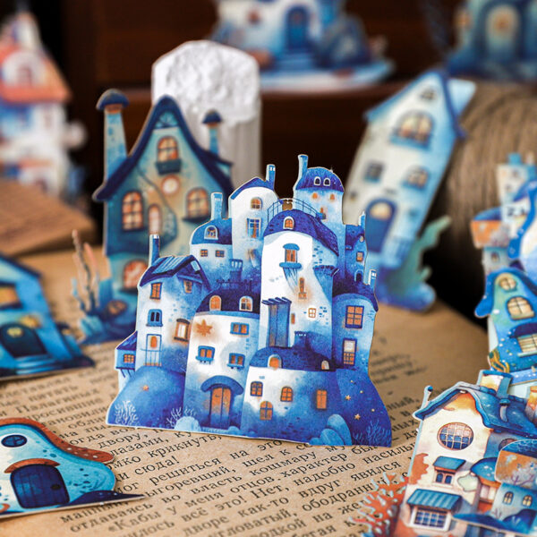 Sticker Pack Fairytale Town Collection Small Town Theme Hard Card Stickers 15 Pieces