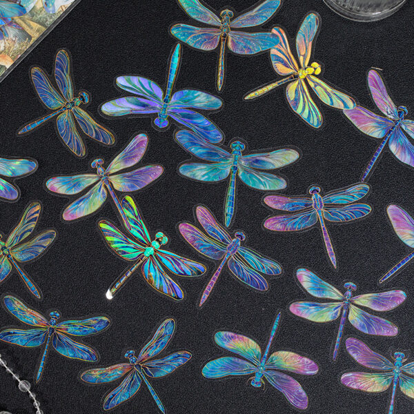 PET sticker pack Dragonfly series Colorful dragonfly theme 20 pieces