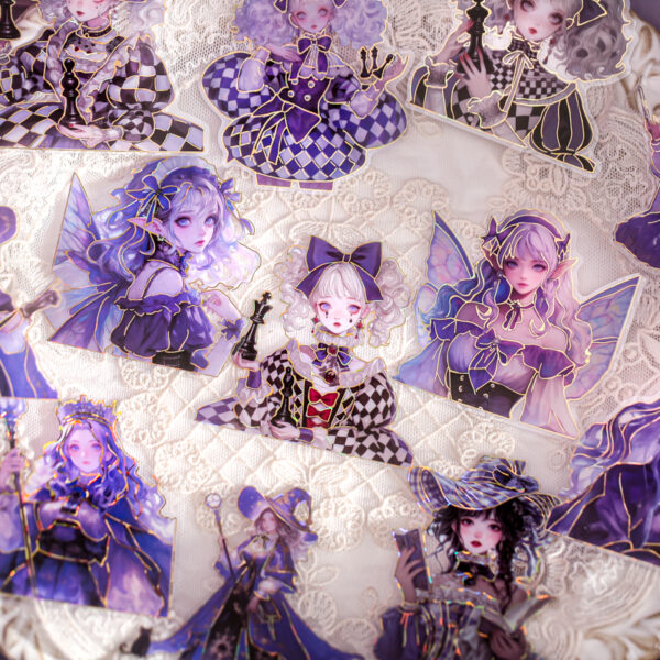 Sticker Pack Fantasy Dream Waltz Series Chessboard Element Stickers 15 Pieces