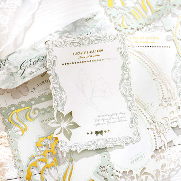 Decorative paper Flower House Dream Series Gold Foil Hollow 20 sheetsv