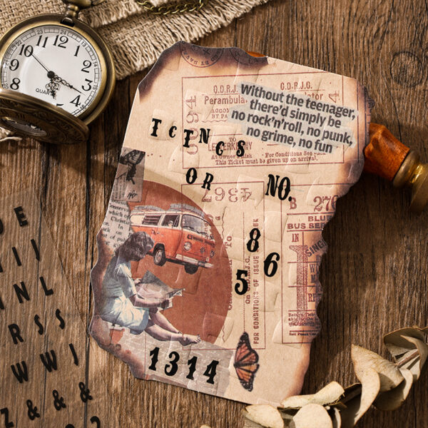 Sheet of stickers Classic letter series English theme 6 sheets