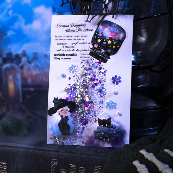 Stickers in box Witch's Magic Box Series Magic Witch Theme Stickers 50 pieces
