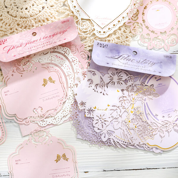 Decorative paper Flower House Dream Series Gold Foil Hollow 20 sheets