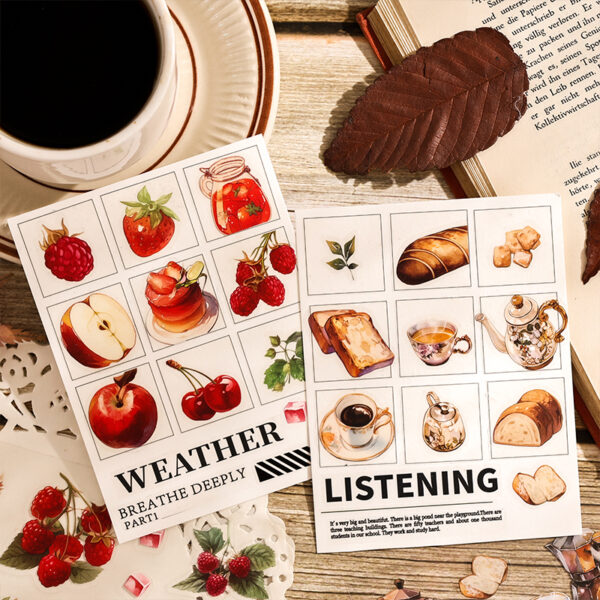 Sticker Pack Time and Time Notes Series Nostalgic Theme 3 Sheets 12 Styles