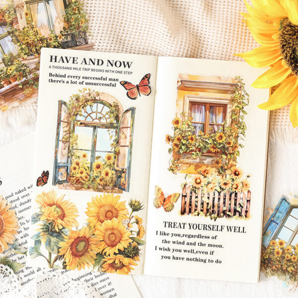 PET sticker pack Flower Window Dream Series Flower Window theme stickers 15 pieces