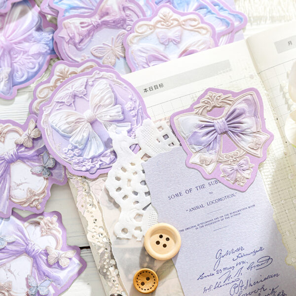 Sticker Pack Letterpress Embossed Flower Stickers 20pcs