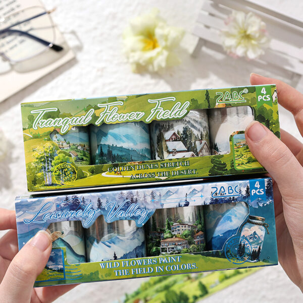 PET tape set Gentle island series Landscape theme 4 rolls