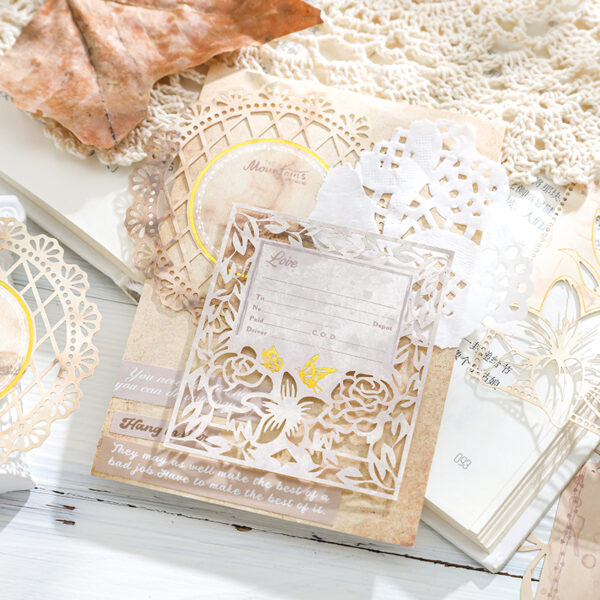 Decorative paper Flower House Dream Series Gold Foil Hollow 20 sheets