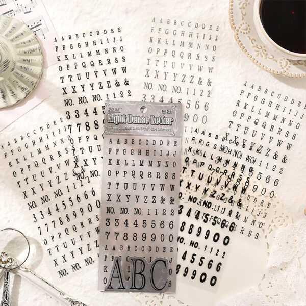 Sheet of stickers Classic letter series English theme 6 sheets