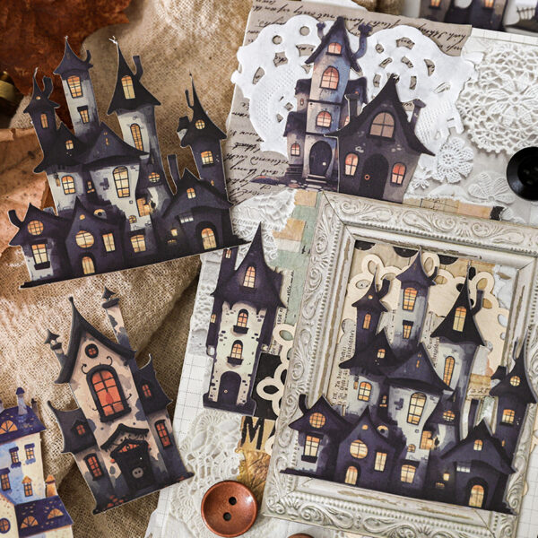 Sticker Pack Fairytale Town Collection Small Town Theme Hard Card Stickers 15 Pieces