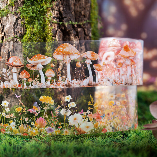 PET tape Harvest after the rainy season series Mushroom theme 2m