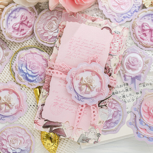 Sticker Pack Letterpress Embossed Flower Stickers 20pcs