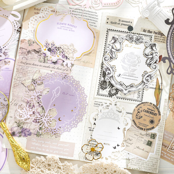 Decorative paper Flower House Dream Series Gold Foil Hollow 20 sheets
