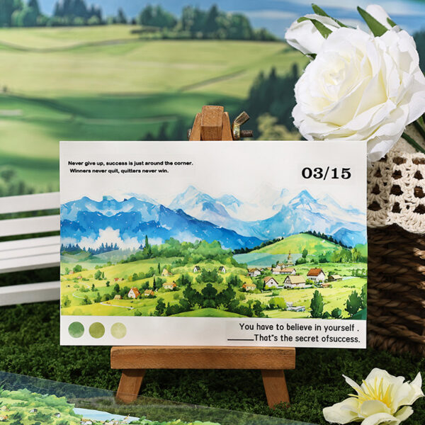 PET tape set Gentle island series Landscape theme 4 rolls
