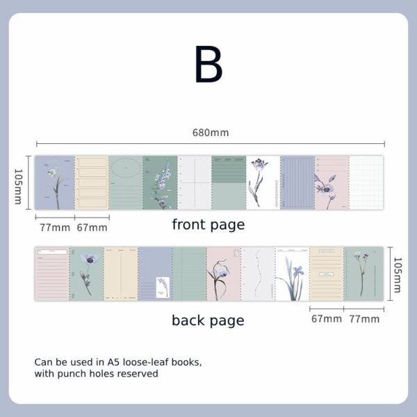 Folding sticky notes Flower Sequence Series Flower Theme 10 sheets