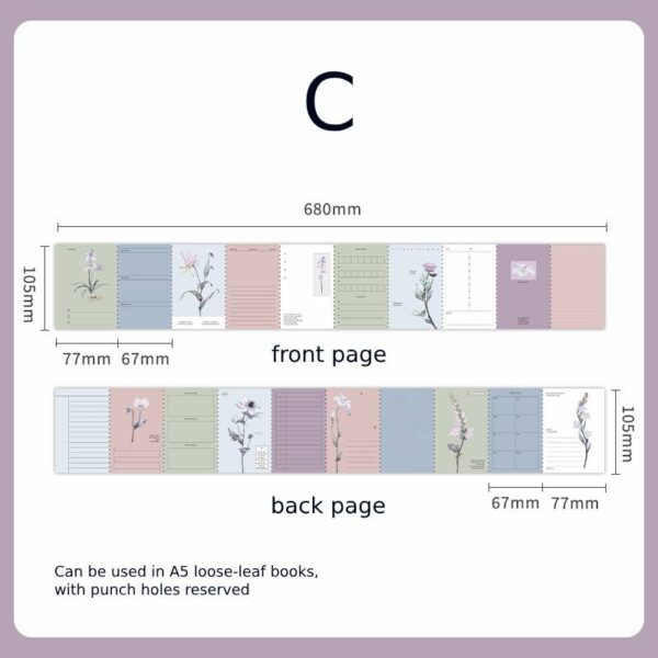 Folding sticky notes Flower Sequence Series Flower Theme 10 sheets