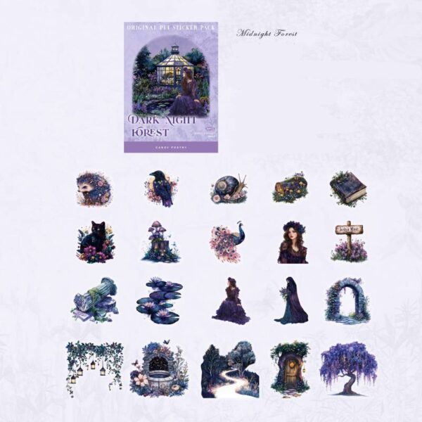 PET sticker pack Forest Fantasy Series Forest Theme Stickers 40 pieces