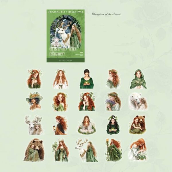 PET sticker pack Forest Fantasy Series Forest Theme Stickers 40 pieces