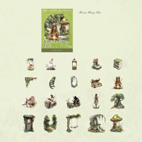 PET sticker pack Forest Fantasy Series Forest Theme Stickers 40 pieces
