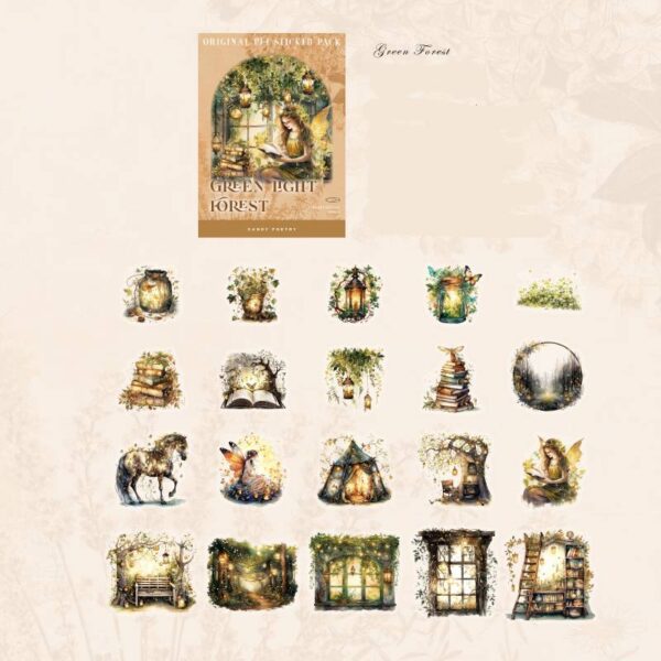 PET sticker pack Forest Fantasy Series Forest Theme Stickers 40 pieces
