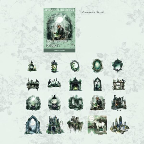 PET sticker pack Forest Fantasy Series Forest Theme Stickers 40 pieces