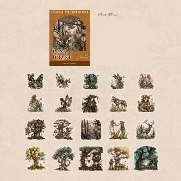 PET sticker pack Forest Fantasy Series Forest Theme Stickers 40 pieces