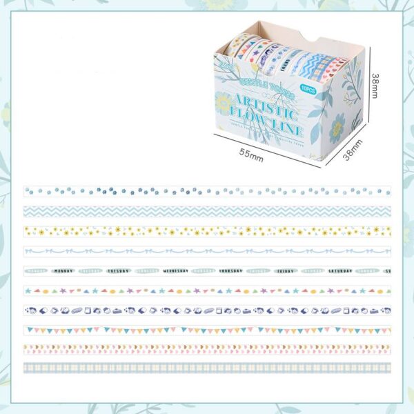 Washi Tape set Gentle color series Artistic style Cute plaid 2m