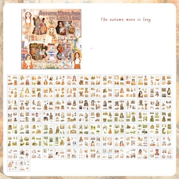 Gift box stickers Flowers and Seasons Series Character Theme Stickers 100 pieces