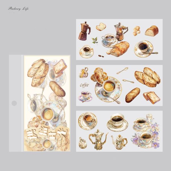 Sticker Pack Time and Time Notes Series Nostalgic Theme 3 Sheets 12 Styles