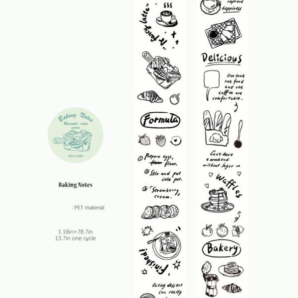 Tape Romantic Notes Series Hand-painted Style 2m