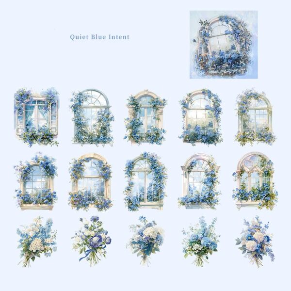 PET sticker pack Flower Window Dream Series Flower Window theme stickers 15 pieces