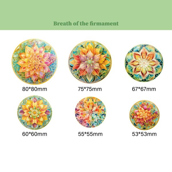 Sticker Pack Glass Mandala Series Retro Theme 12 pieces