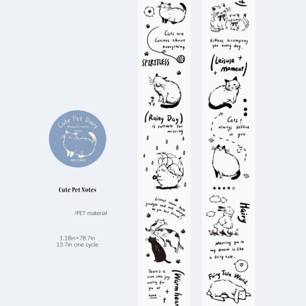 Tape Romantic Notes Series Hand-painted Style 2m