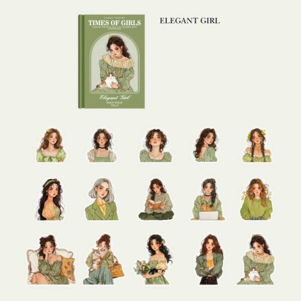 PET sticker pack Times of Girls series Character theme stickers 30 pieces