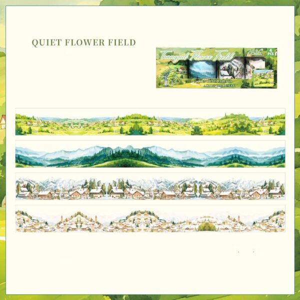 PET tape set Gentle island series Landscape theme 4 rolls