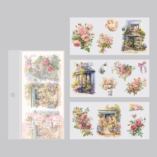 Sticker Pack Time and Time Notes Series Nostalgic Theme 3 Sheets 12 Styles
