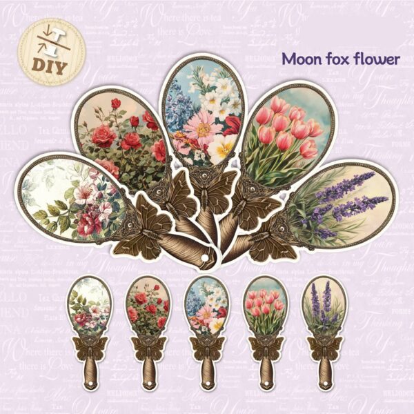 Fan Bookmark Victoria Series Retro Victoria Theme 5 pieces