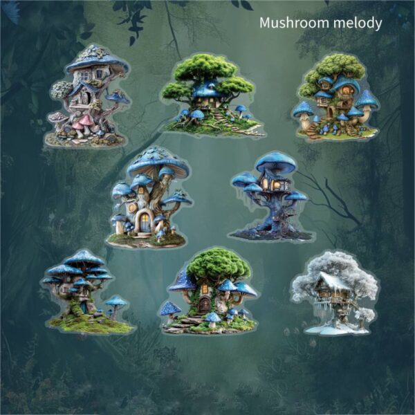 PET sticker pack Tree House Series Fantasy Tree House 16 pieces