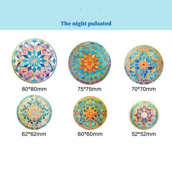 Sticker Pack Glass Mandala Series Retro Theme 12 pieces