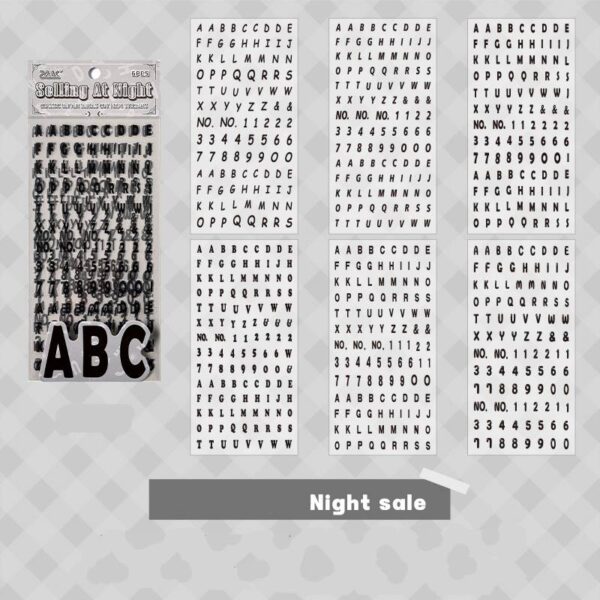 Sheet of stickers Classic letter series English theme 6 sheets