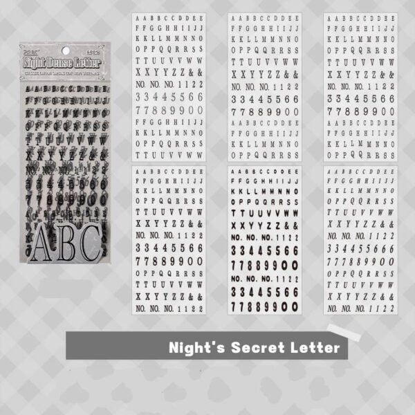 Sheet of stickers Classic letter series English theme 6 sheets