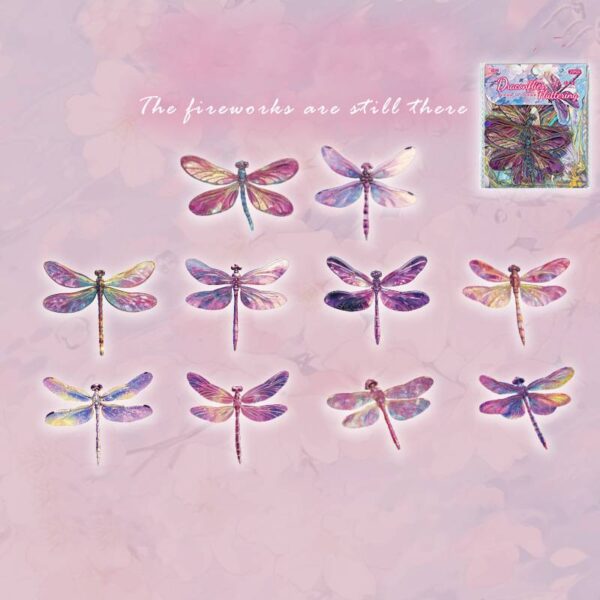PET sticker pack Dragonfly series Colorful dragonfly theme 20 pieces